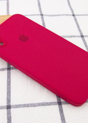 Чохол silicone case square full camera protective (aa) для apple iphone xs / x (5.8") (червоний / rose red) 40231 2
