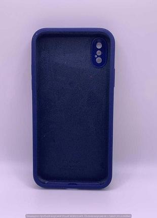 Чехол silicone case square full camera protective (aa) для apple iphone xs / x (5.8") (синий / deep navy) 40231 40231 2