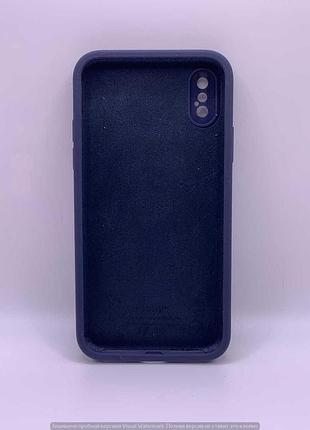Чохол silicone case square full camera protective (aa) для apple iphone xs / x (5.8") (темно-синій / midnight blue) 40231 40231 2