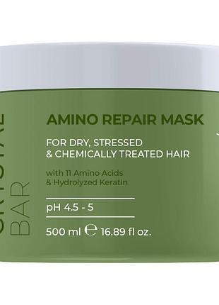 Маска для восстановления поврежденных волос unic crystal bar amino repair 500 мл