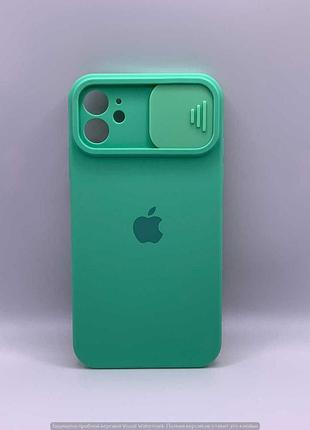 Silicone case slider full camera square side for iphone 11 spearmint