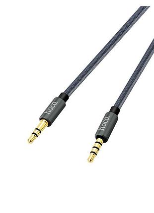 Кабель aux hoco upa04 with mic (1m) (metal gray) 12801 hoco