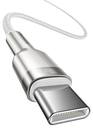 Кабель baseus cafule metal type-c to type-c 100w (1m) (white) 31107 baseus