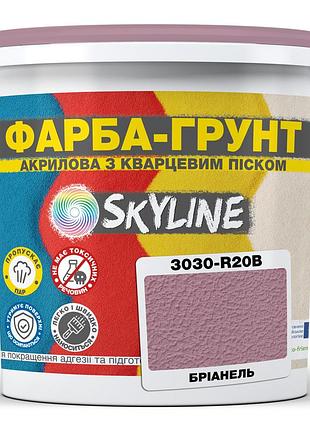 Цветная краска - грунт акриловая с кварцевым песком skyline 3030-r20b брианель 4,2 кг