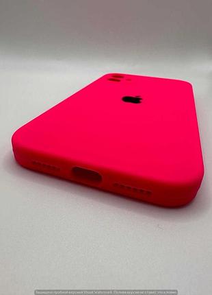 Чохол silicone case square full camera protective (aa) для apple iphone 11 (6.1") (рожевий / barbie pink) 00040234 3