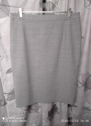 Серая юбка-карандаш, прямая узкая юбка, шерсть, офис, дресс-код5 фото