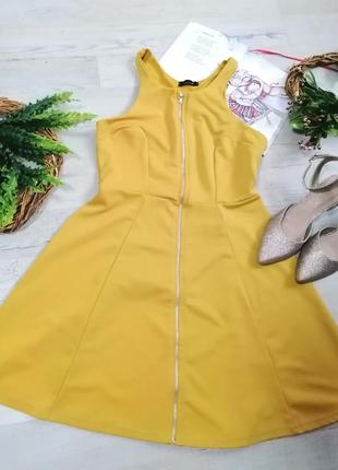 Сукня гірчичного кольору гірчичне зі змійкою спереду nikka3 фото