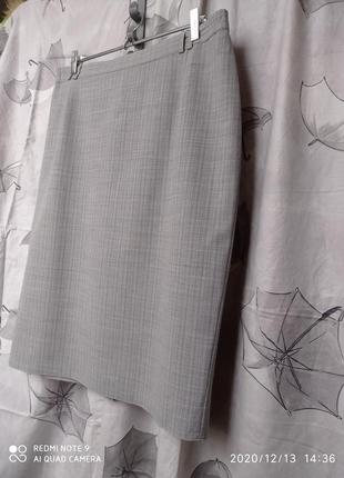 Серая юбка-карандаш, прямая узкая юбка, шерсть, офис, дресс-код6 фото