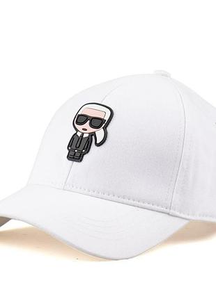 Кепка біла жіноча чоловіча karl lagerfeld бейсболка карл лагерфельд унісекс люкс якість