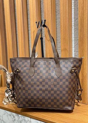 Шопер коричневий у карту жіночий louis vuitton l ⁇ verpool сумка велика луї вітон ліверпуль