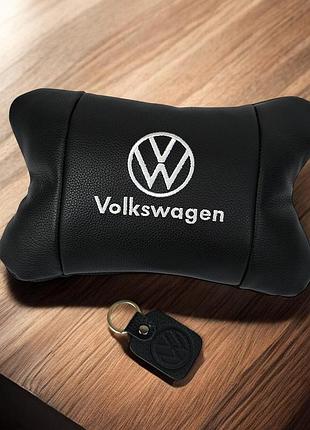 Кожаная подушка на подголовник volkswagen – ортопедическая kj-311 для авто