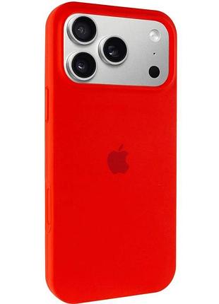 Чохол silicone case full protective (aa) для apple iphone 17 pro max (6.9") (чорній/red) 00081611 00081611