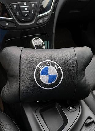 Авто подушки подголовник 2 шт набор премиальных подушек bmw из натуральной кожи на подголовник в машину