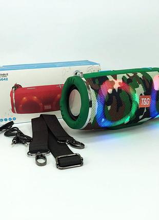 Портативная колонка tg642 с rgb подсветкой и ремешком, колонка для вечеринки. ah-112 цвет: камуфляж