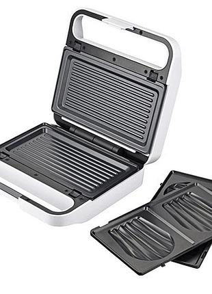 Бутербродниця adler ad 3070 2в1 1100вт white cm-17
