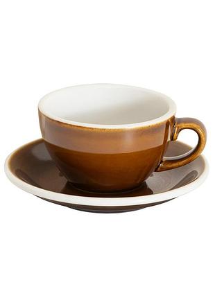 Чашка с блюдцем loveramics egg potter 200мл caramel
