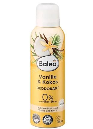 Дезодорант-спрей balea vanilla & coconut deodorant spray с ароматом ванили и кокоса, 200 мл