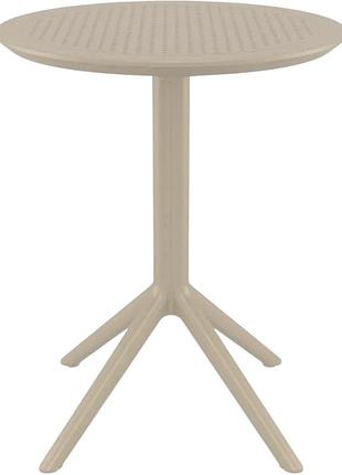 Стол круглый siesta sky folding table 60 taupe