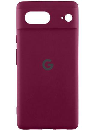Чехол silicone cover lakshmi full camera (aaa) with logo для google pixel 8 бордовый / plum