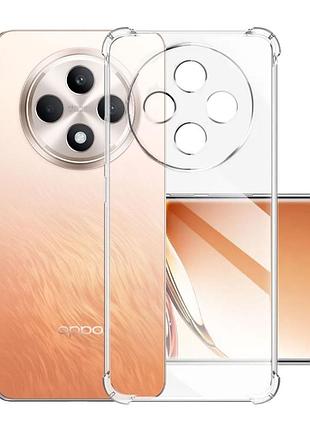 Tpu чохол getman ease logo посилені кути full camera для oppo reno 12 f 4g/5g безбарвний (прозорий)