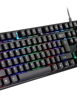 Клавиатура проводная игровая kr-6300 (с разноцветной подсветкой) black