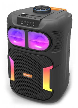 Портативная bluetooth колонка ms-2065bt-w 25вт с микрофоном, led-подсветка, usb, microsd, 38х23х23см black