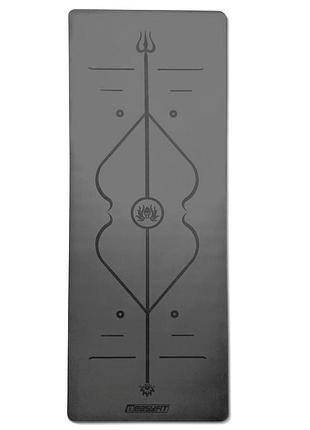 Коврик для йоги, пилатеса и фитнеса easyfit ef-1925-bk, противоскользящий, каучук, черный, 184×68×0,5 см.