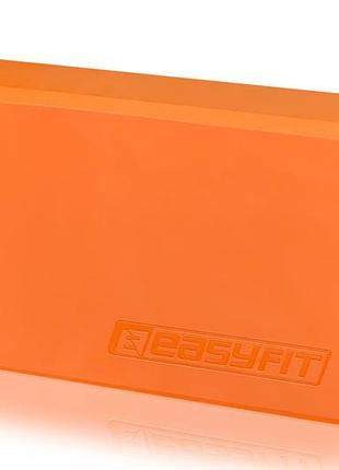 Блок для йоги easyfit ef-1818-or, помаранчевий, eva піна, 23×15×7,6 см, 100 г (1 шт.)