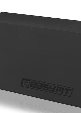 Блок для йоги easyfit ef-1818-bk, чорний, eva піна, 23×15×7,6 см, 100 г (1 шт.)