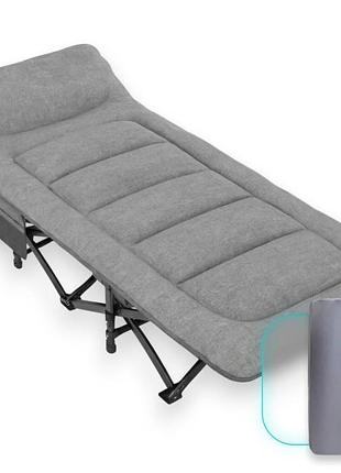 Раскладушка с чехлом easyfit cozycamp ef-2850-gy раскладная кровать для кемпинга, дачи и дома