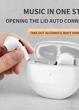 Беспроводные наушники air pro 6 bluetooth tws bluetooth 5.0 сенсорные с кейсом white