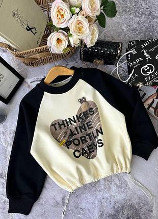 Кофта на дівчинку "серце" на флісі чорна 23680, 14, jybe, чорний, для дівчаток, зима, 110