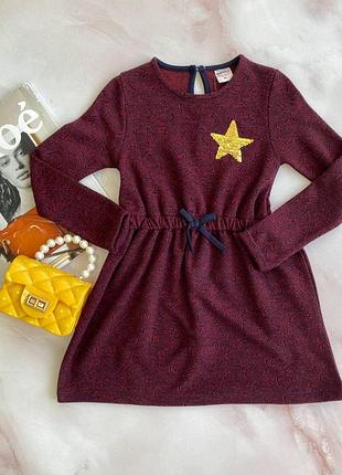 Стильное платье для девочки с пайетками бордовое 40574, wanex, бордовый, для девочек, весна осень, 98