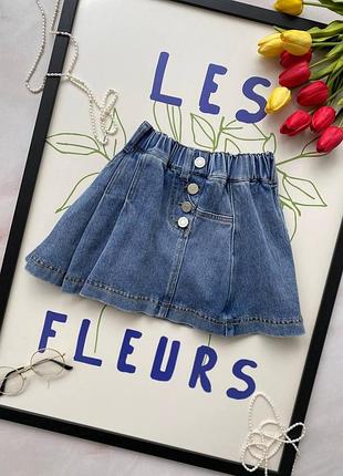 Джинсовая юбка на девочку клеш голубой 28826, 80, k-5, голубой, для девочек, лето, 134