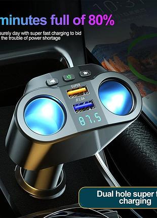 Мощный автомобильный разветвитель seametal ch10qc в прикуриватель с usb зарядкой для нескольких устройств chine