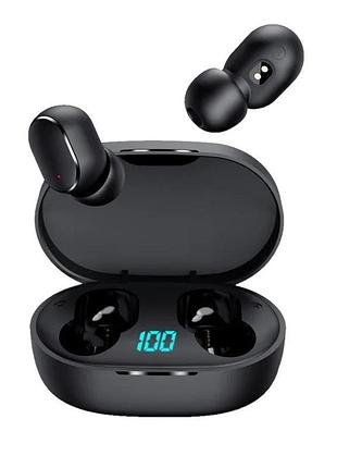 Блютуз наушники e6s bluetooth беспроводные black tws airdots black лучшие накладные
