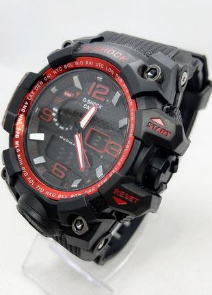 Годинник спортивний водостійкий g-shock casio (касіо) чорний з червоним ( код: ibw845br )