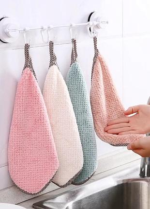 Кухонное полотенце вафельное для рук 25x25, розовое, синее, кораловое. набор полотенец для рук. коралловое, розовое