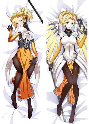 Аниме дакимакура ангел overwatch (подушка обнимашка) 120*40 см 150, 50*150, 50