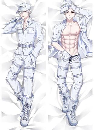 Аніме дакимакура король лейкоцитів клітини за роботою (подушка обнімашка) 120*40 см