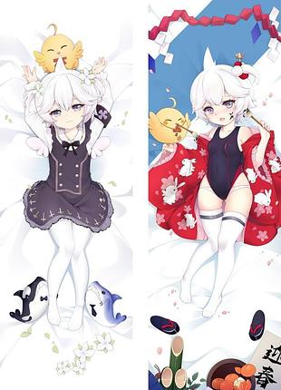 Аніме дакимакура ю-110 лазурний шлях azur lane (подушка обнімашка) 120*40 см