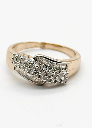 Серебряное кольцо со вставкой фианит, размер 16,5, вес: 3.3 г