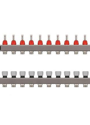 Коллектор standard 1" - 3/4" на 12 выходов в сборе для теплого пола