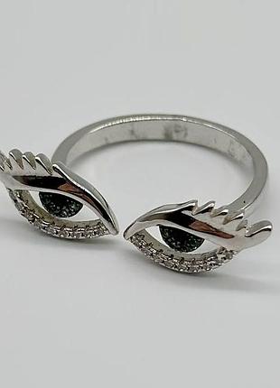 Серебряное кольцо с фианитами, размер 17,4, вес: 2.4 г 16,5