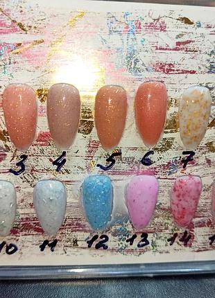База для ногтей с частичками фольги (поталь) global rubber base coat opal potal 8 мл