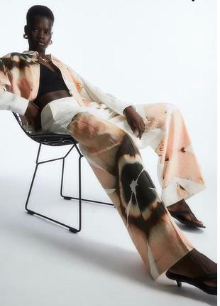 Брюки женские cos cos × stephen doherty - floral-print wide-leg trousers / 32