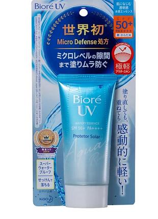 Водостійкий сонцезахисний крем-флюїд biore aqua rich spf50+ pa++++ 50 г