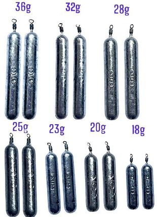 Вантаж-паличка дроп-шот (джиг-ріг) набір:36g, 32g;28g;25g;23g;20g;18g ( упак. 14шт)