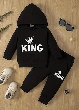 Детский теплый спортивный костюм с рисунком king(турция) 116-122