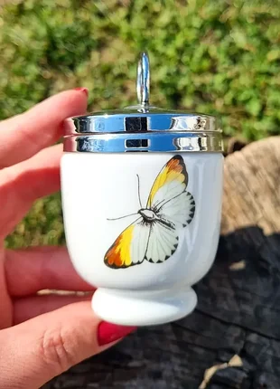 Фарфоровый кодлер для варки одного яйца, royal worcester. редкий узор.